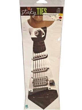 Guitar Fabric Big Guy Sticky Ties Peel Stick Sticker Tie 11 inch evREwares